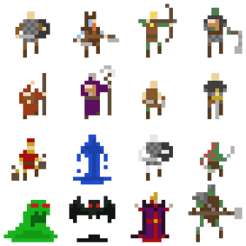 Animated roguelike characters and monsters 16x16 by Jere Sikstus