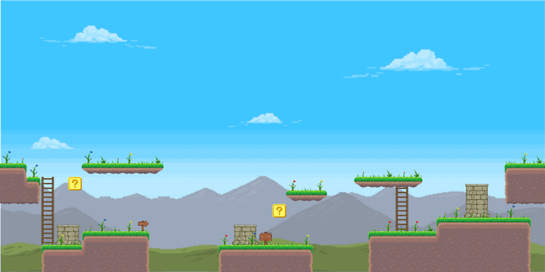 Free Pixel Art Nature Platformer Tileset by Moon Empire