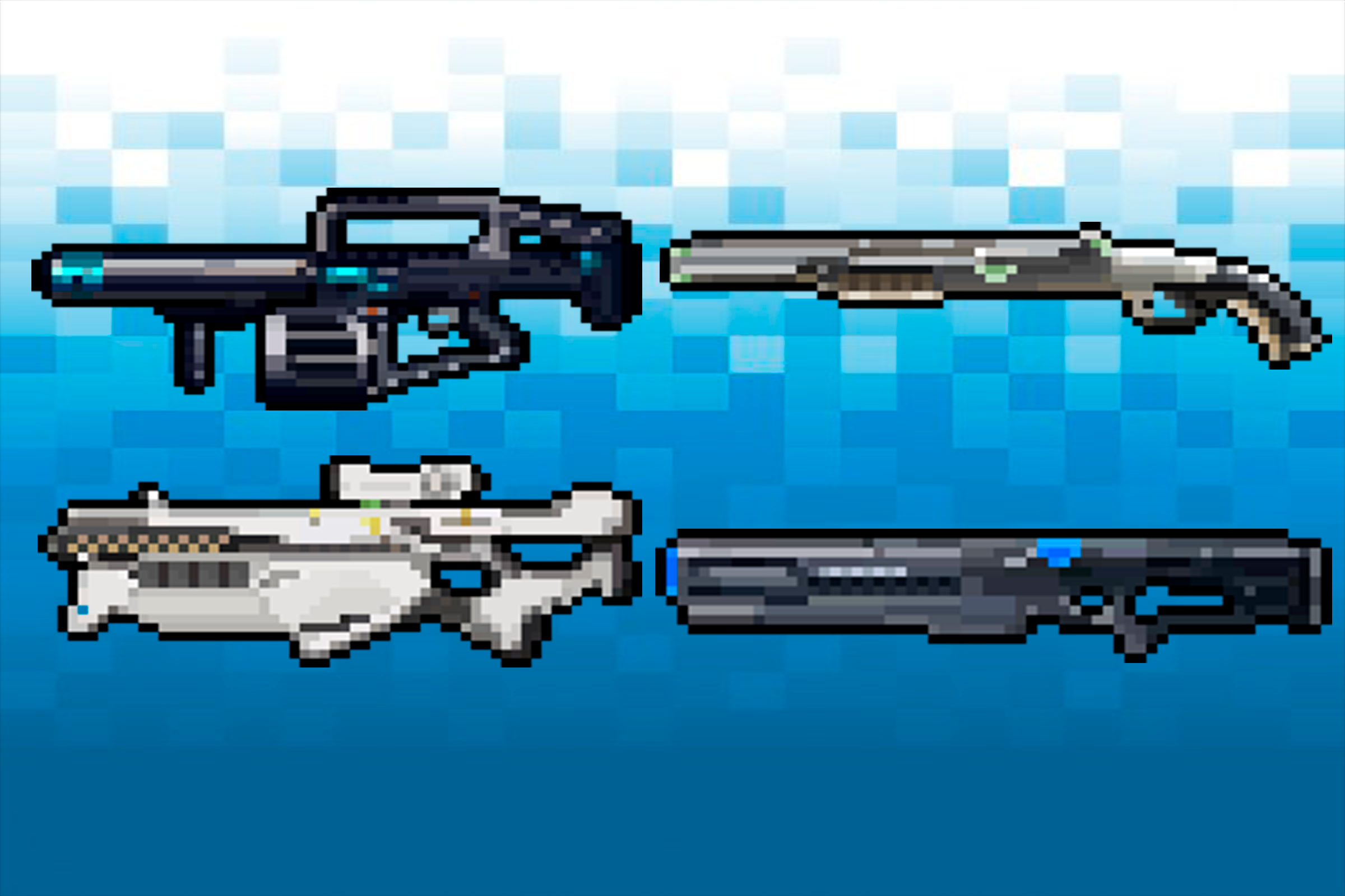 Pixel art Gun Beam. Pixelated futuristic gun. futuristic alien