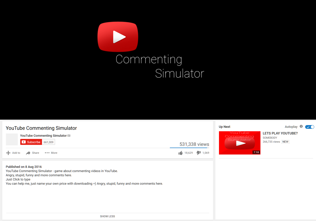 YouTube Commenting Simulator