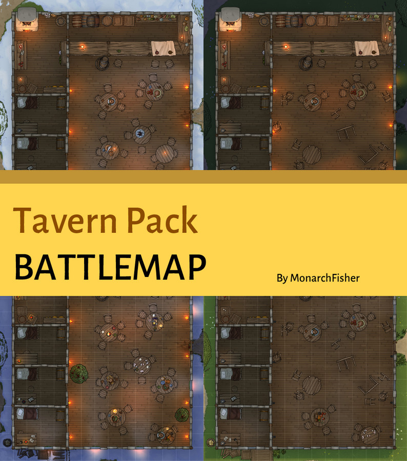 Tavern Battlemap Pack by MonarchFisher