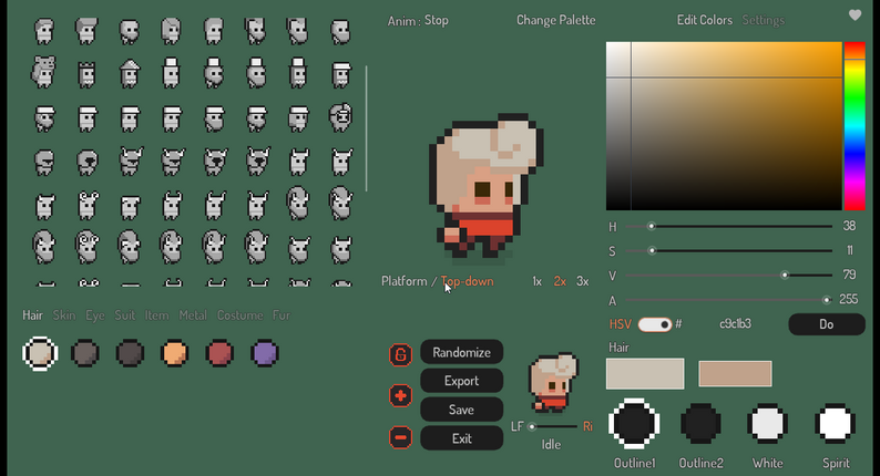 Pixel Character Creator v1.1 by Mounir Tohami, Spicy Lobster