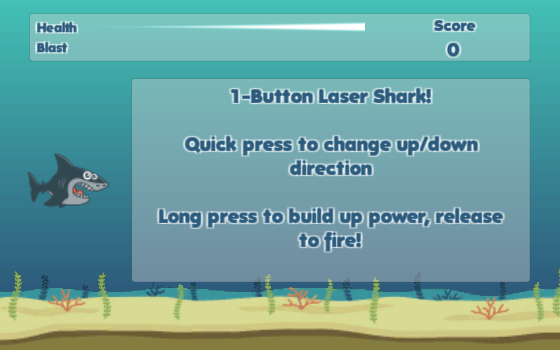 One Button Laser Shark by Burning Neuron Interactive