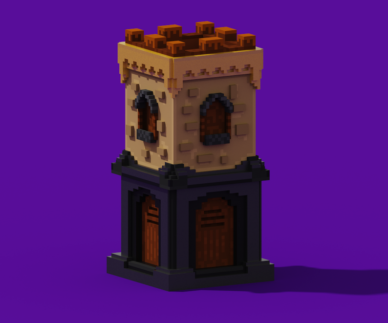 Voxel Archer Tower | 3D And Isometric Sprite by imrequ