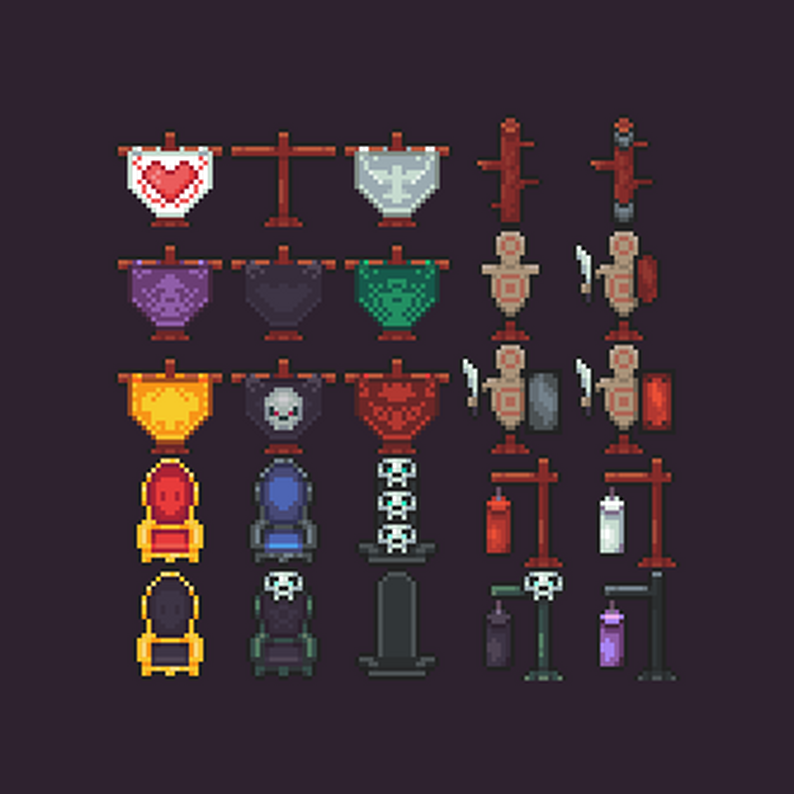 100 RPG Furniture Sprites by Pixel Creations