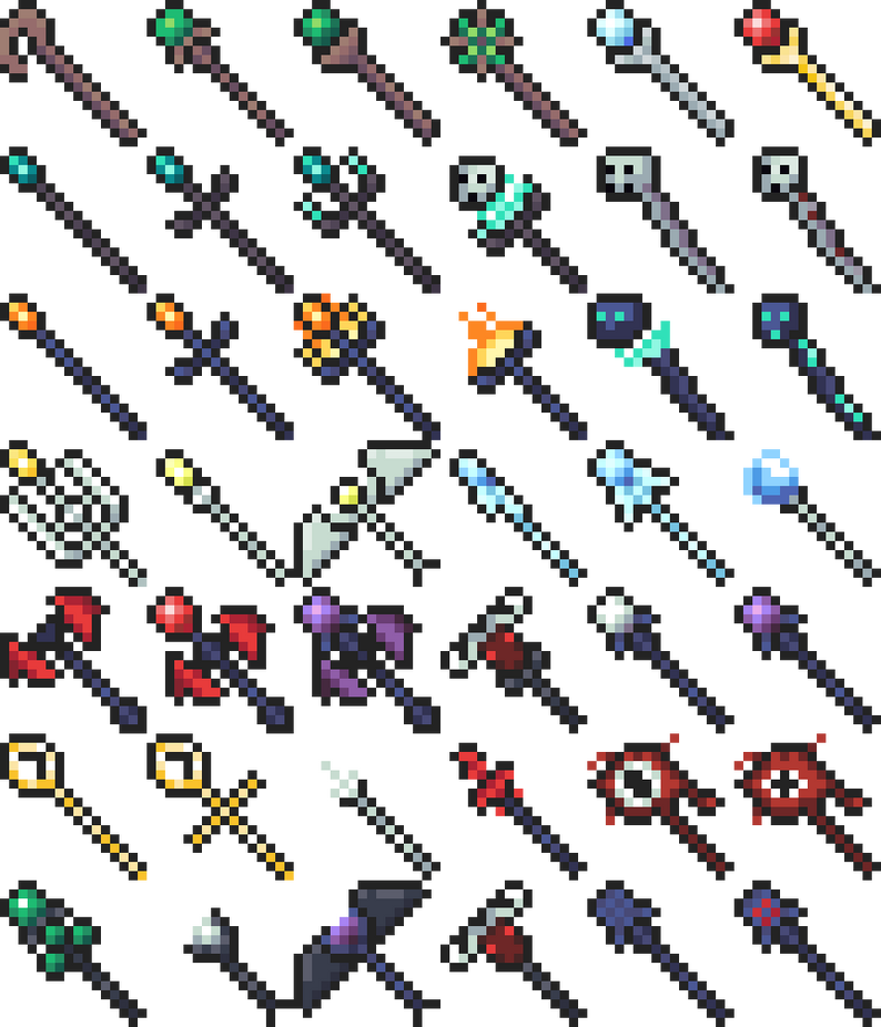 16x16 RPG Items: 100 Staves, Swords, Books by Pixel Creations