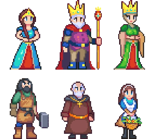 Casting Shadows All Characters Pixel Sprites by littlealliegator