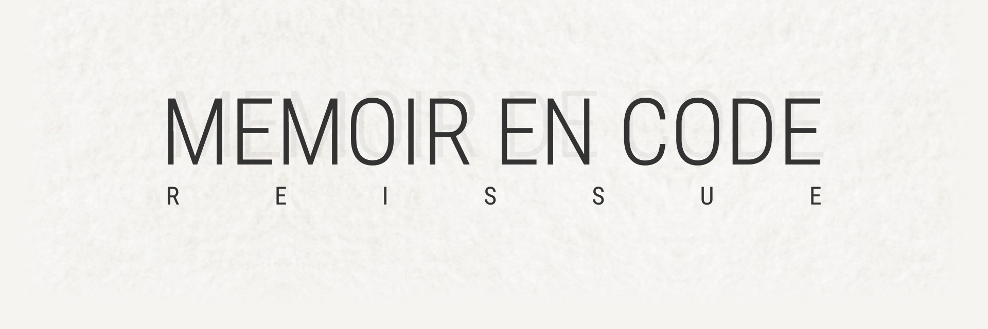 Memoir En Code: Reissue