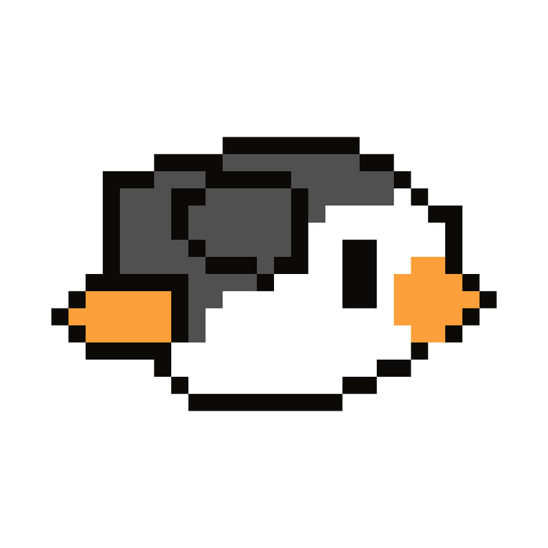 Pixel Art Penguin Kawaii