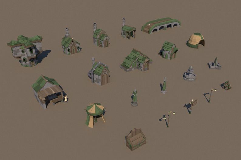 Free Elf House 3D Low Poly Pack by Free Game Assets (GUI, Sprite, Tilesets)