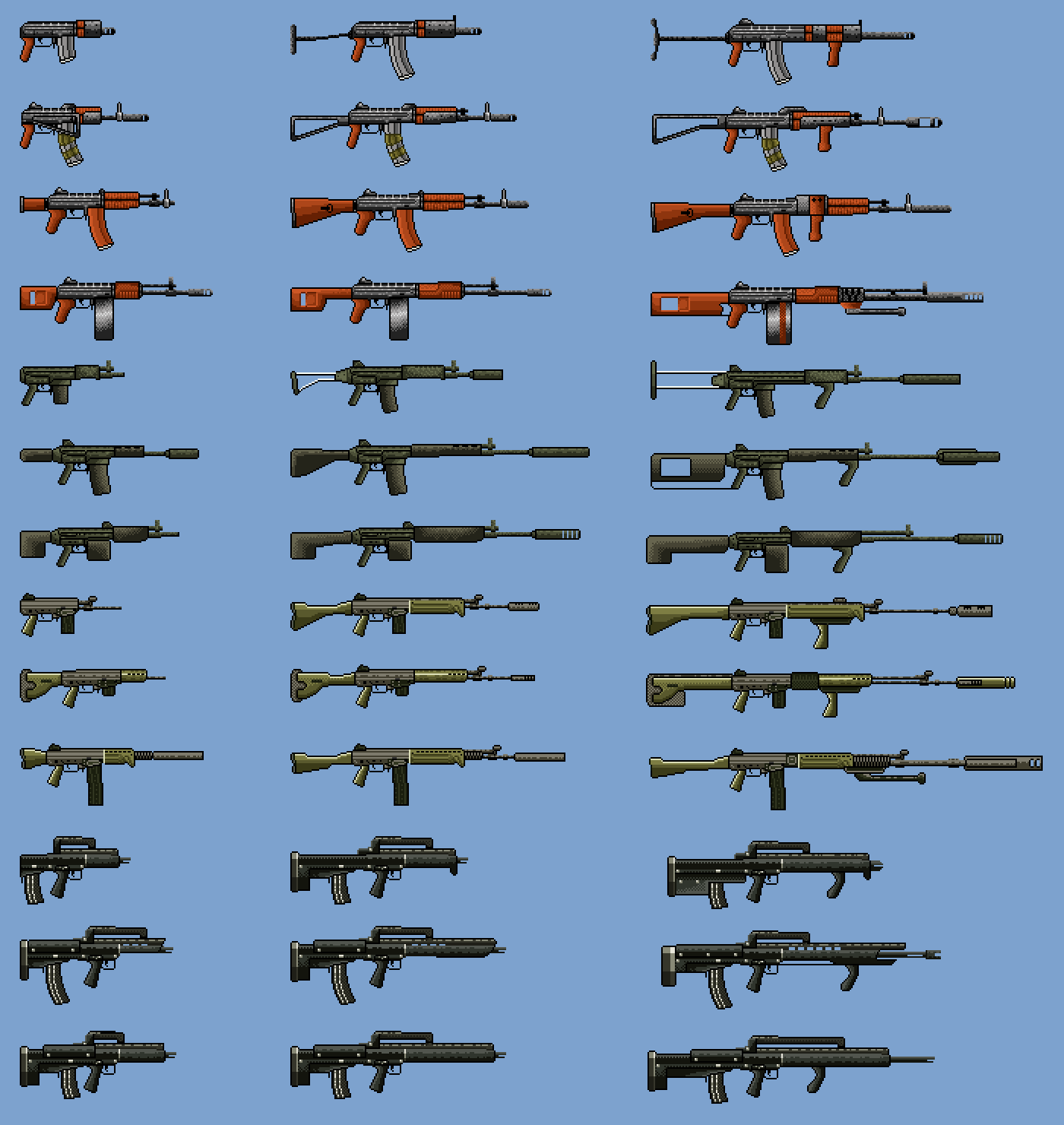 Pixel Guns for your game (2D Gun Assets) by ChiffaProdaction