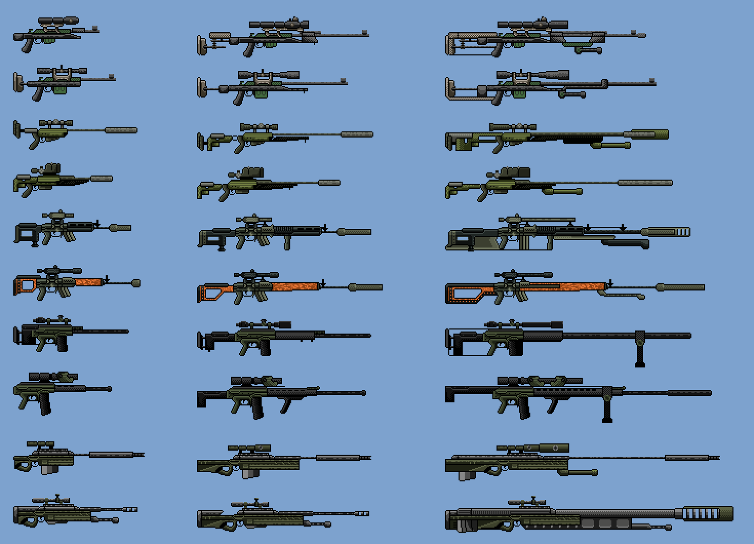 Pixel Guns for your game (2D Gun Assets) by ChiffaProdaction