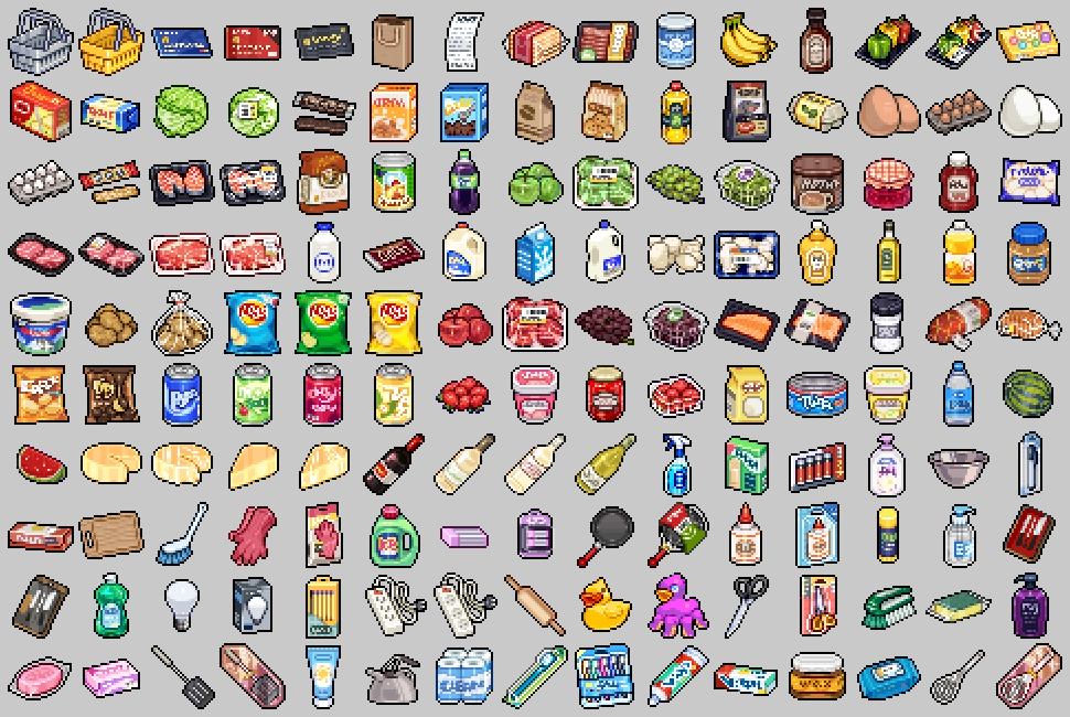 Free Pixel foods by ghostpixxells