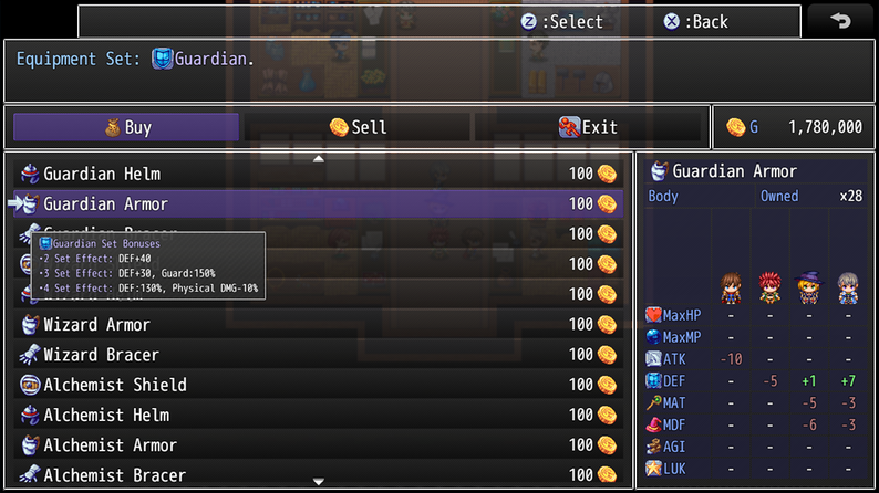 Equipment Set Bonuses plugin for RPG Maker MZ by VisuStellaMZ