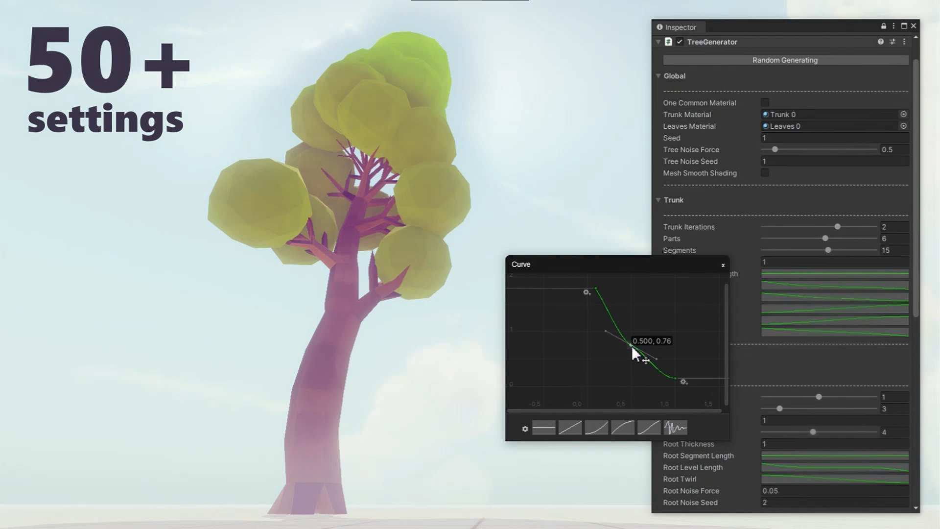 CodePen - Low Poly Tree Generator