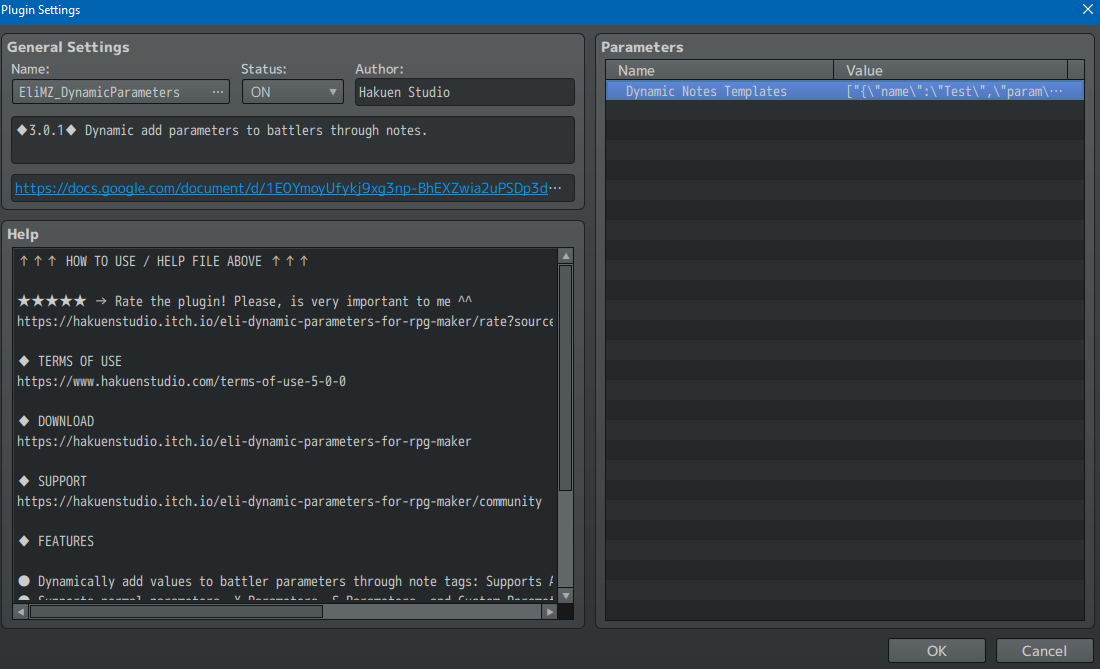 Screenshot 2 for Hakuen Studio Dynamic Parameters for RPG Maker MZ
