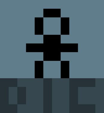 Glitching stickman pixel art