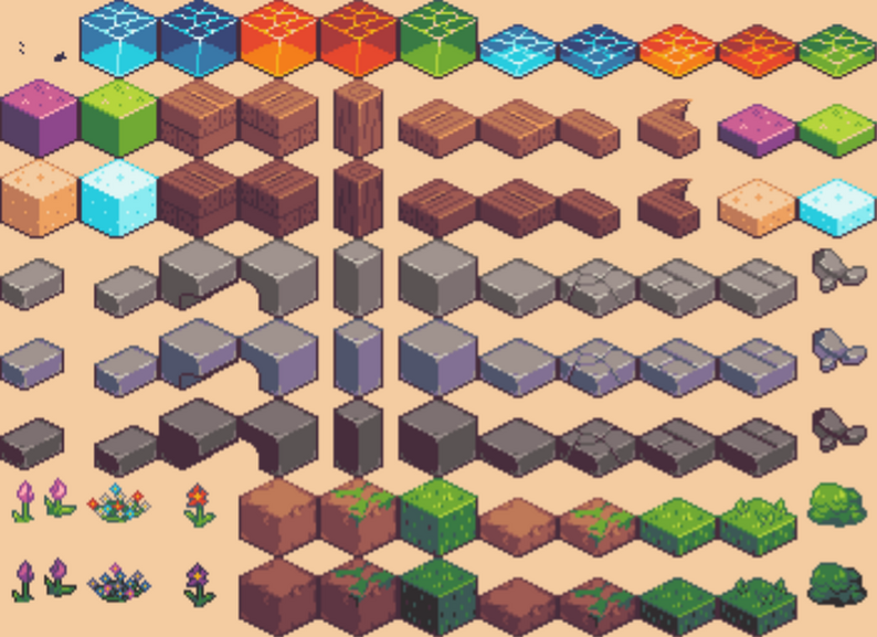 Modular Pixel Isometric Tiles by happysmily