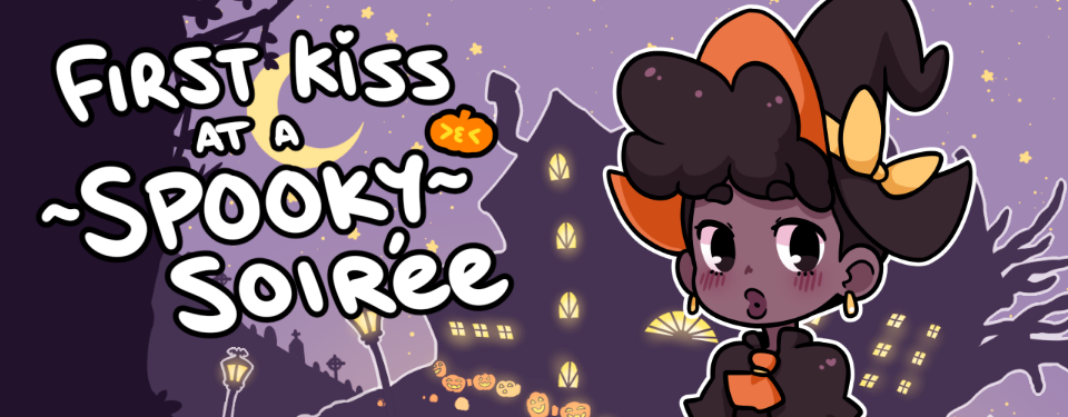 That's a lot of kiss! - First Kiss at A Spooky Soiree Let's Play Part 1  FIRST  KISS AT A SPOOKY SOIREE is a visual novel created for Yuri Jam 2016.