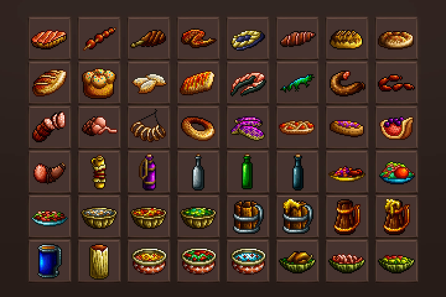 Street Snacks Pixel Art 32×32 Icon Pack by 2D Game Assets on Dribbble