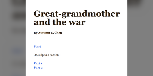 Cover image for Great-grandmother and the war