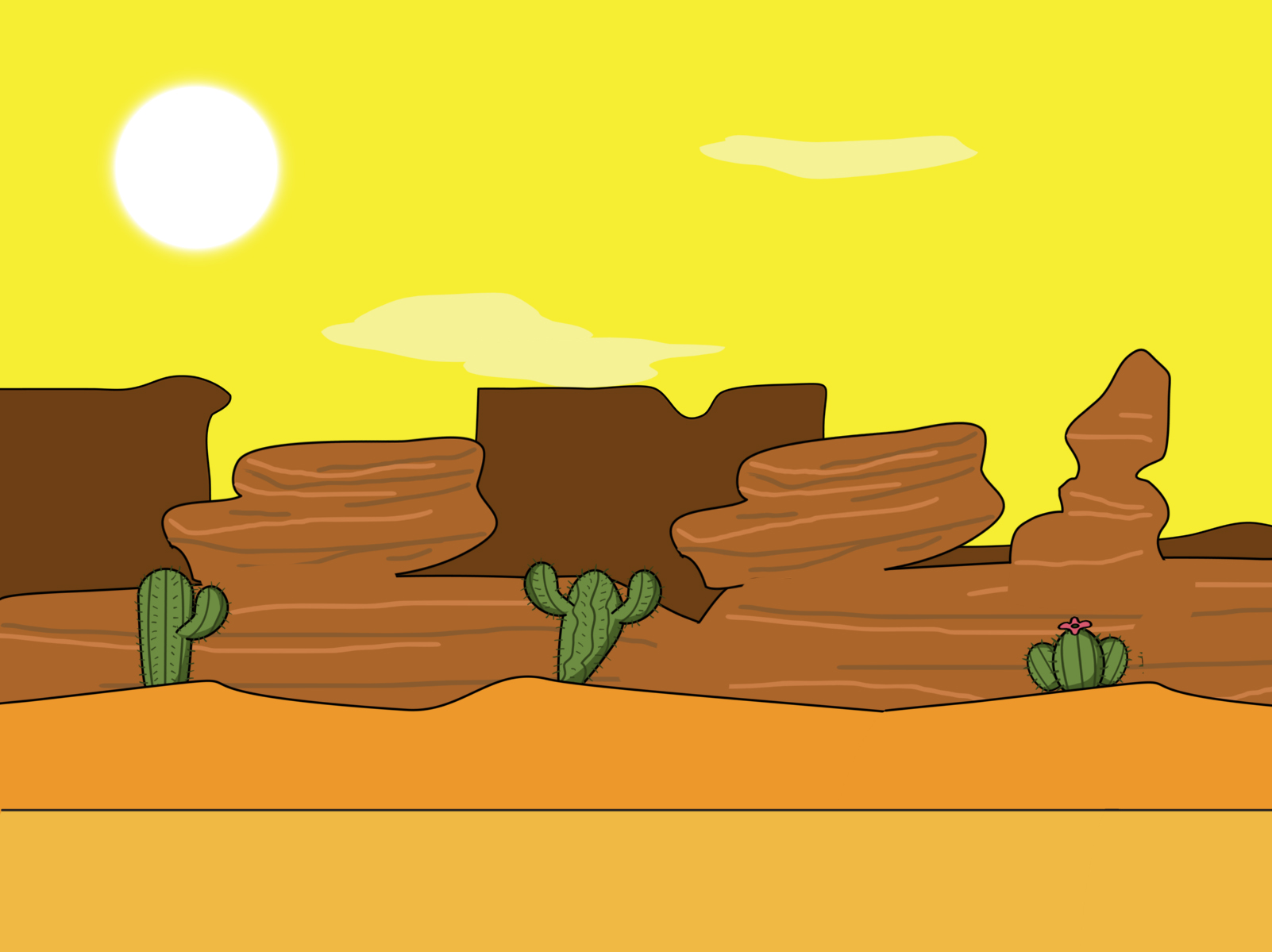 Cartoon Desert Background By Espedito