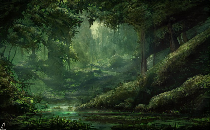 concept art landscape forest