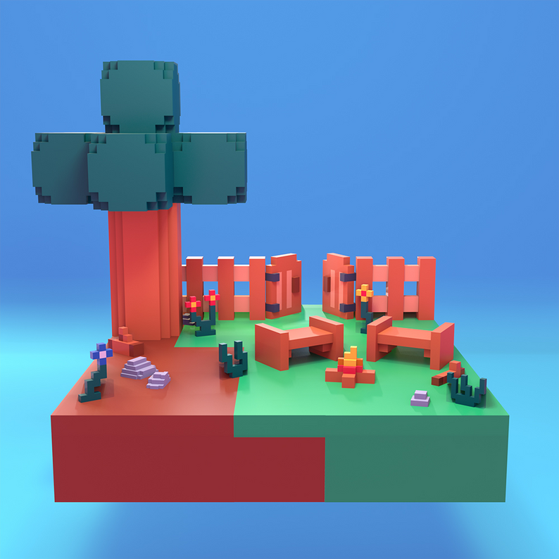 Kyrise's Free Voxel Forest Environment Pack Low Poly by Kyrise