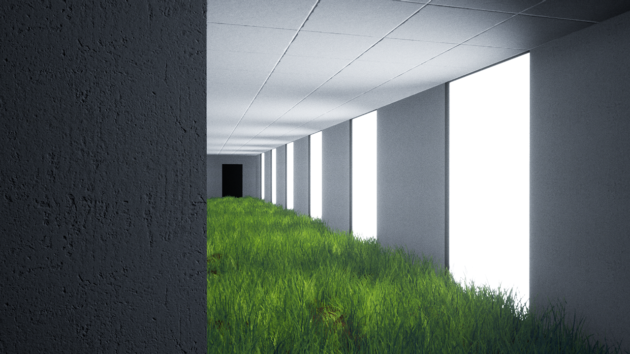 Grassy hallway