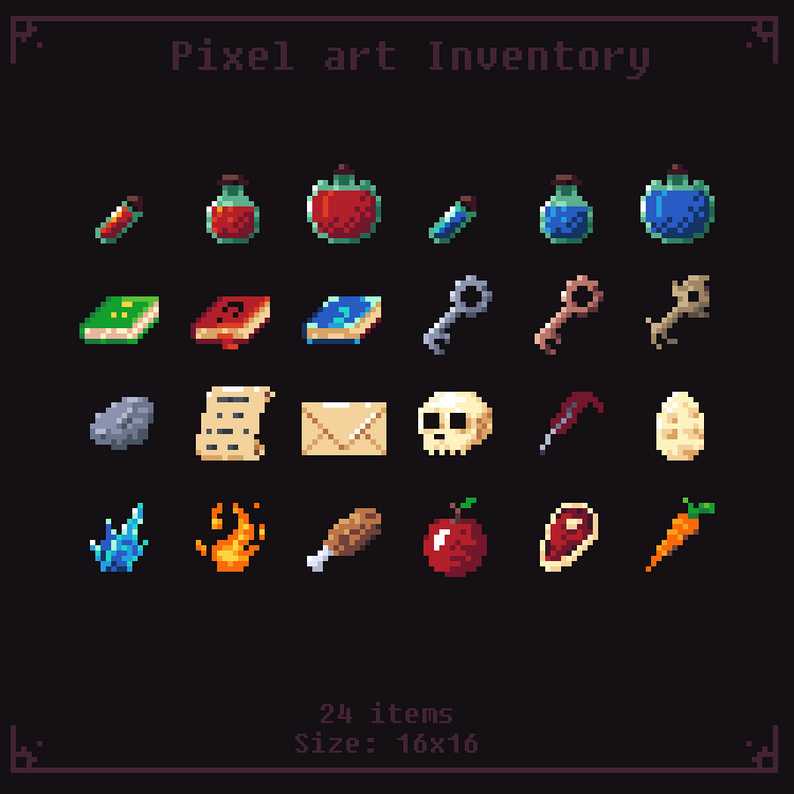 Pixel Art Inventory Items - Various by Digital Mosaic Games