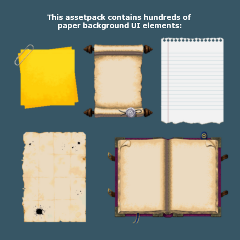 Pixel Menu GUI HUD Paper UI Design Kit by Thomas Feichtmeir 