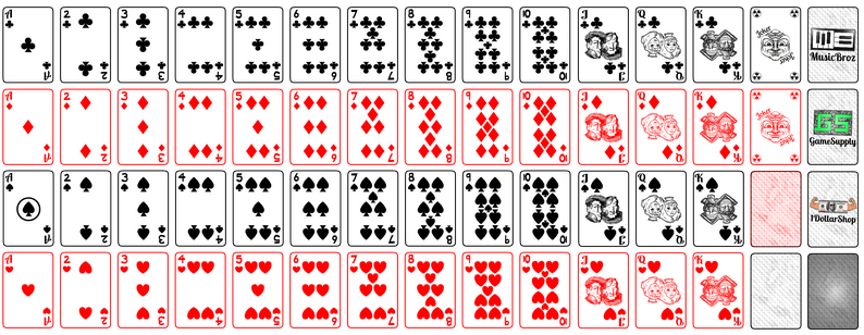 French - Suited Playing Cards (3 Different Styles) by GameSupplyGuy