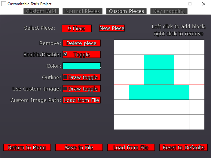 Customizable Tetris Clone by Lechuga