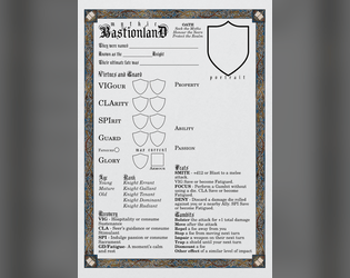 Mythic Bastionland Character Sheet   - an unofficial character sheet for Knights of the Realm 