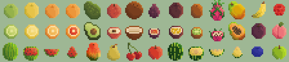 Pixel Fruits (16x16)