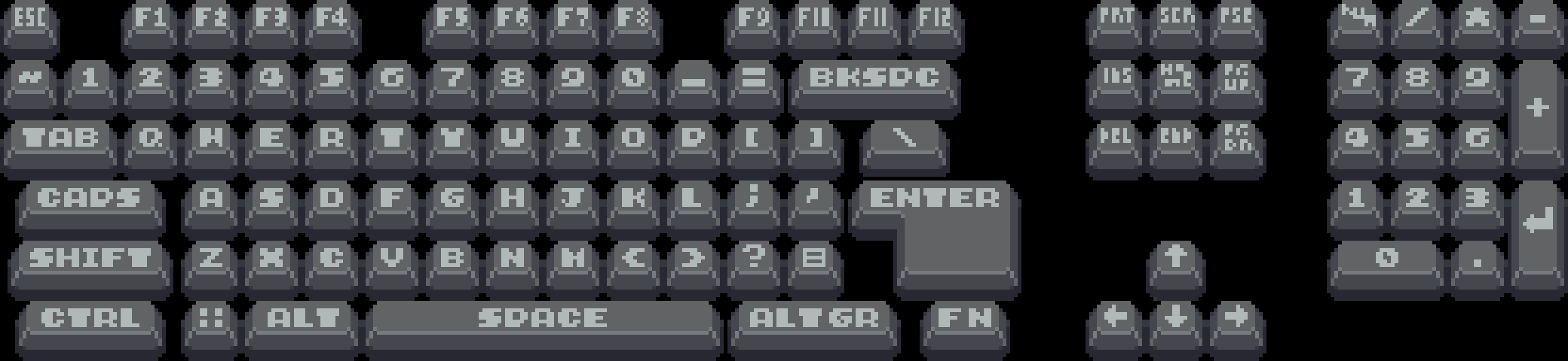 Pixel Keyboard Tile Set