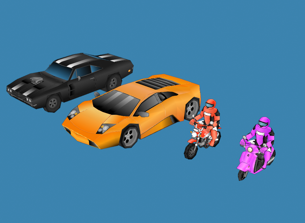 Low-poly PS1 Vehicles