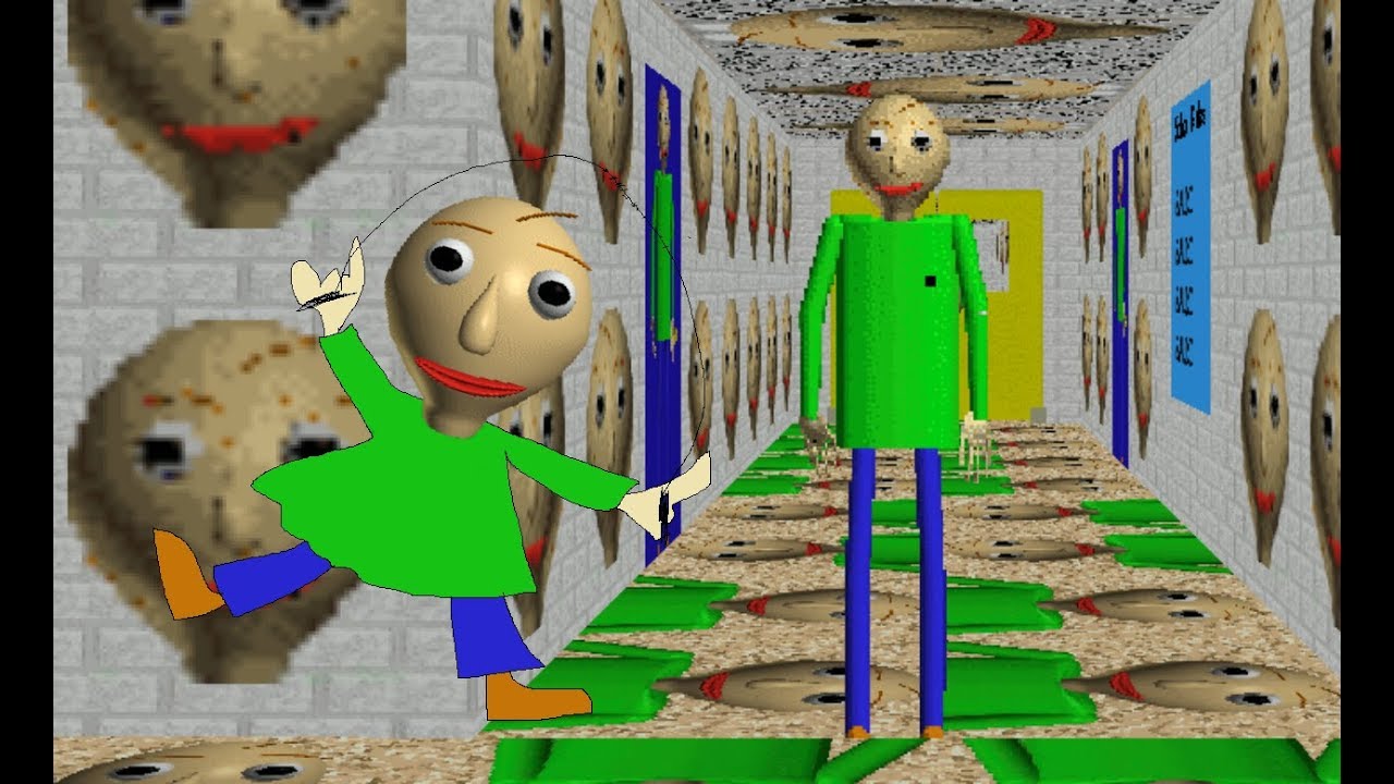 Baldi's basics in a horror schoolhouse