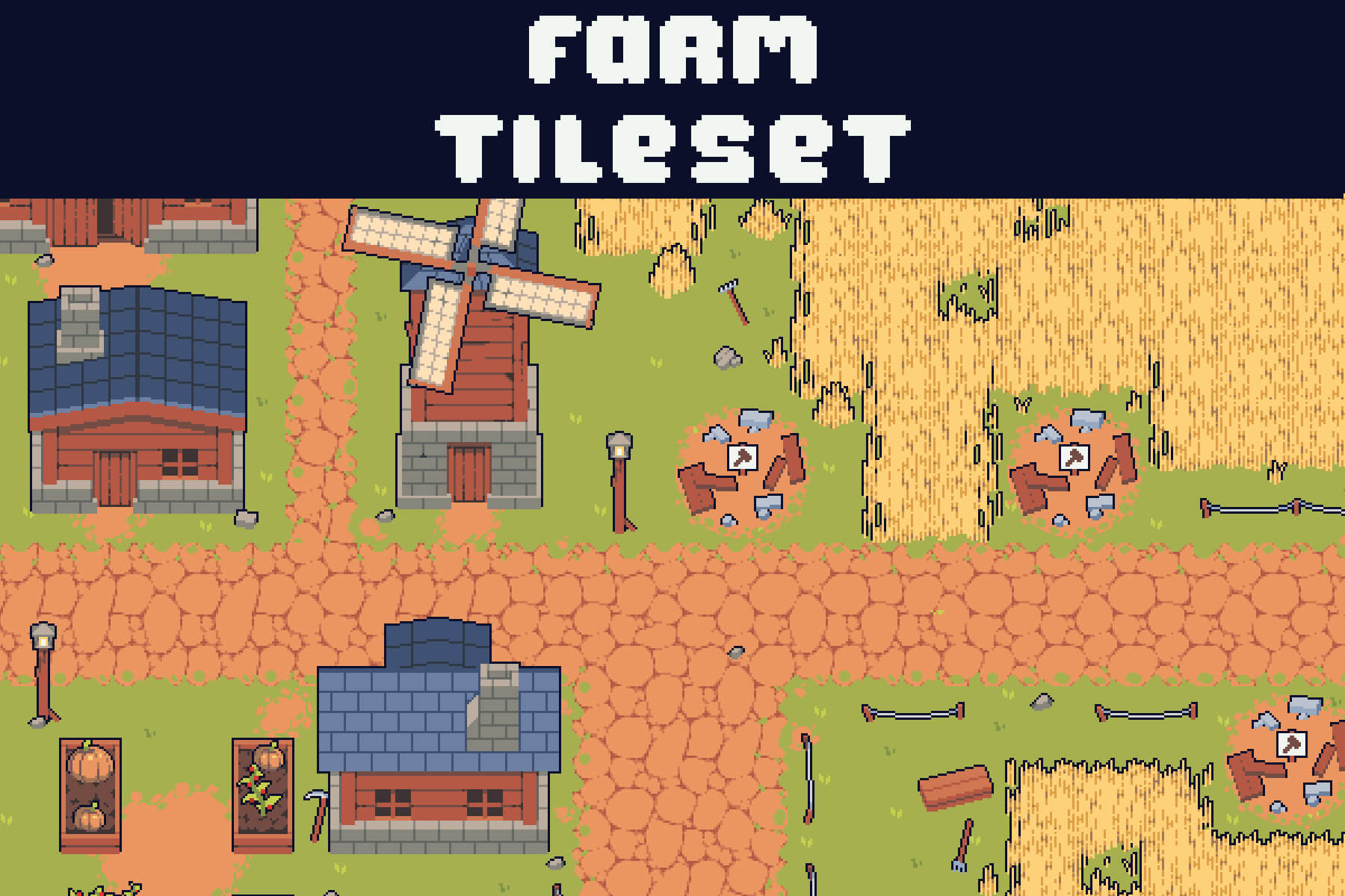 Farming Pixel Art Pack by Free Game Assets (GUI, Sprite, Tilesets)