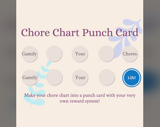 Chore Chart Punch Card  