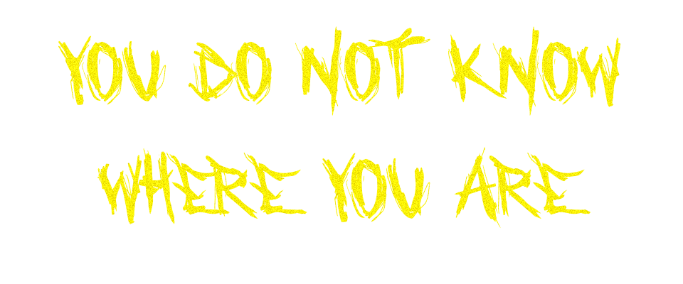 YOU DO NOT KNOW WHERE YOU ARE