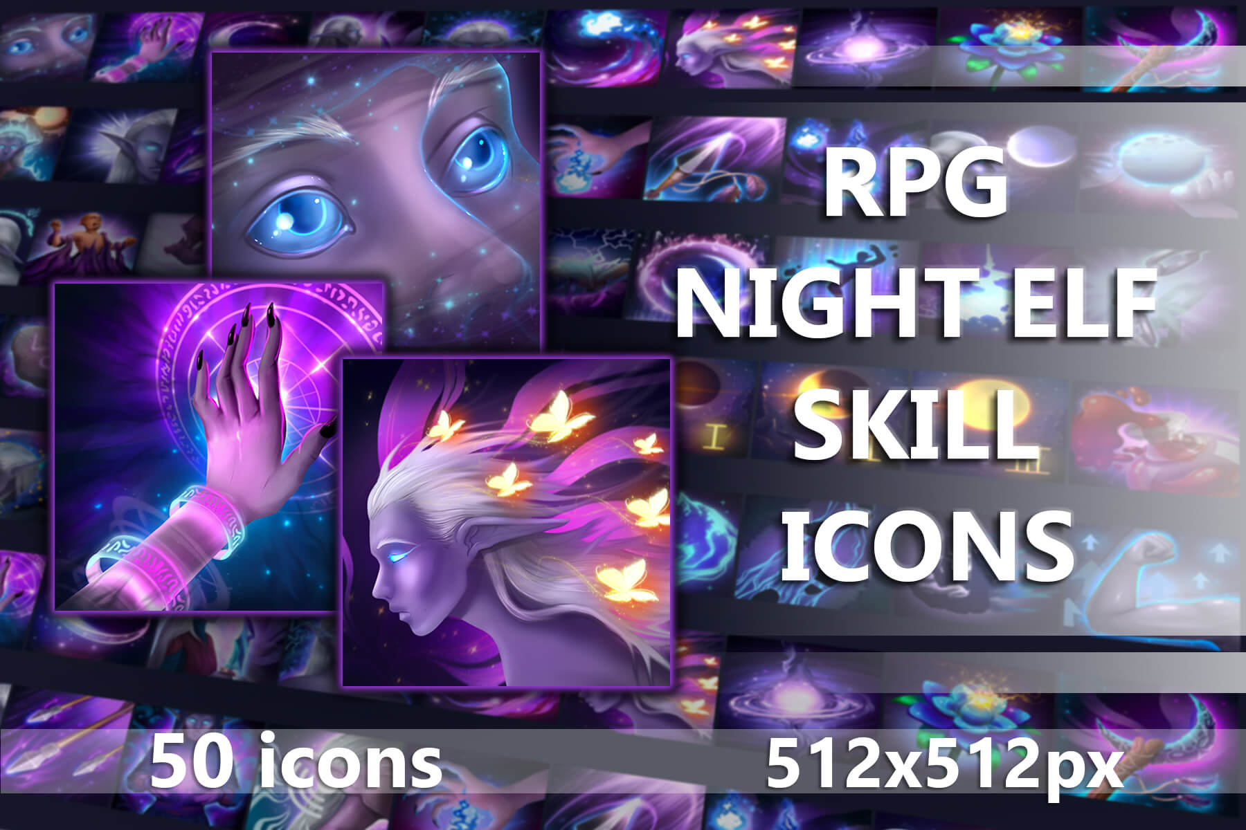 Free Rpg Night Elf Skills By Free Game Assets (gui, Sprite, Tilesets)