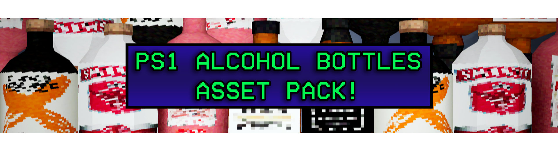 PSX PS1 Alcohol Bottles Low Poly - Free Asset Pack!