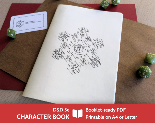 D&amp;D 5e Character Book - Booklet [A5 &amp; Half Letter] by DragonSageRPG