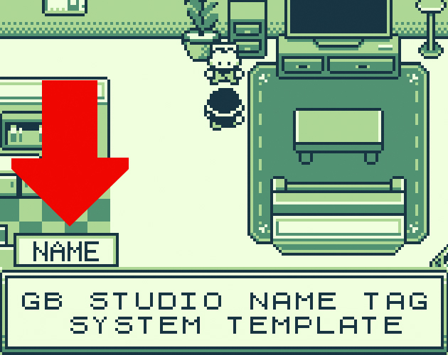 GB Studio Name Tag System Template by AA STUDIO