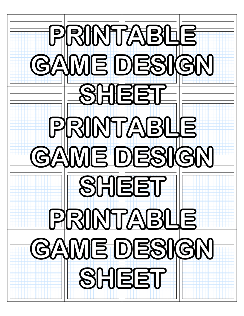 Printable Game Design Sheet by JacksonTXG