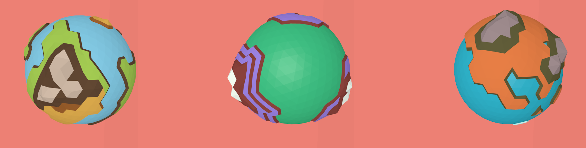 Low Poly Stylized Planets