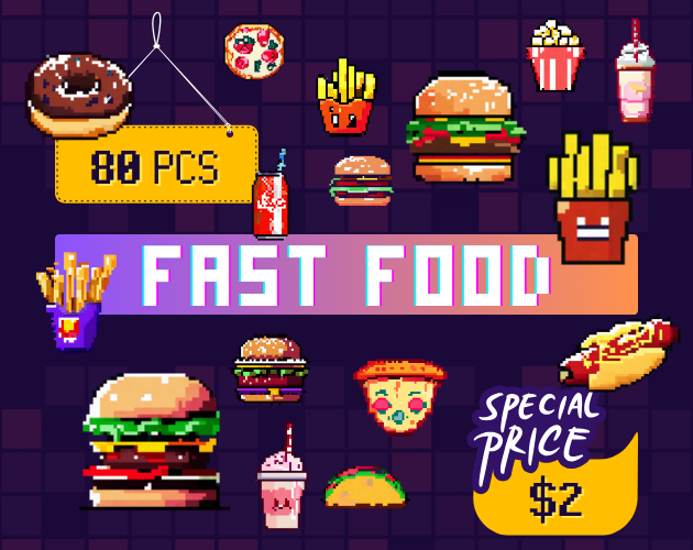 Fast Food Pack - 2D Pixel Art Game Assets