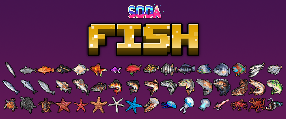 Realistic 32x32 Fish Icon Pack