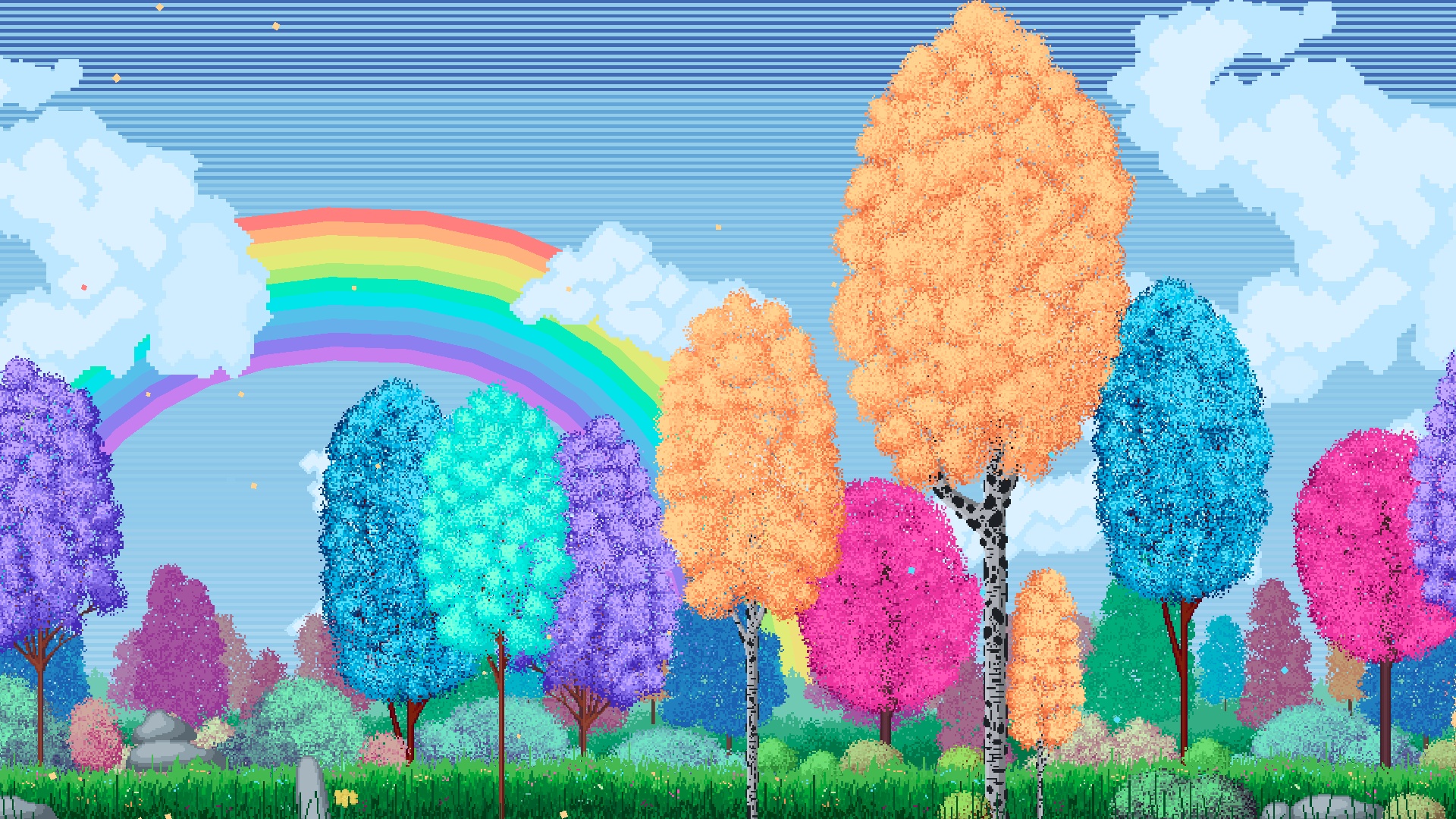 Rainbow Forest - Free Pixel-Art
